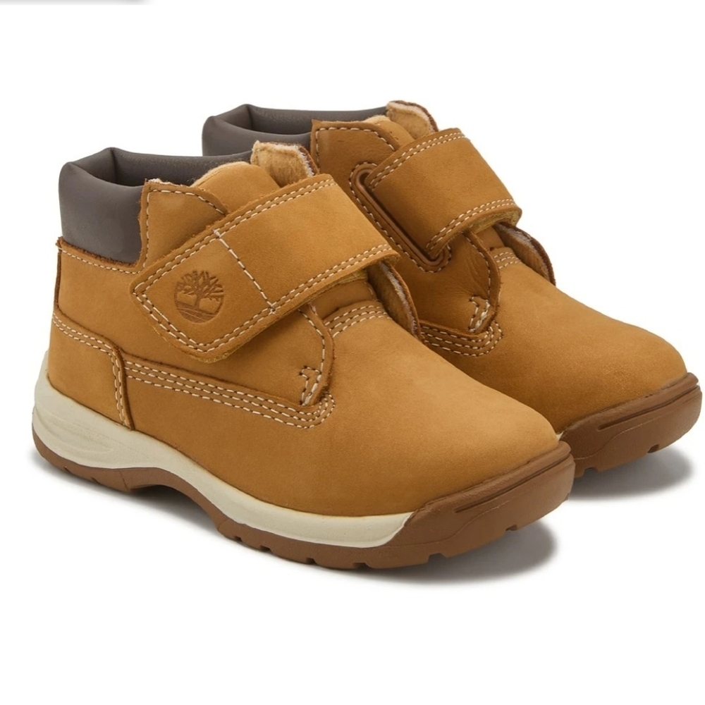 Timberland Size 4 Toddler Brown Strap Boots (Nearly new)